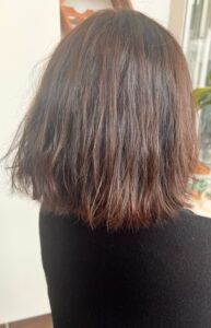 Frizzy hair before Brazilian Blowout.